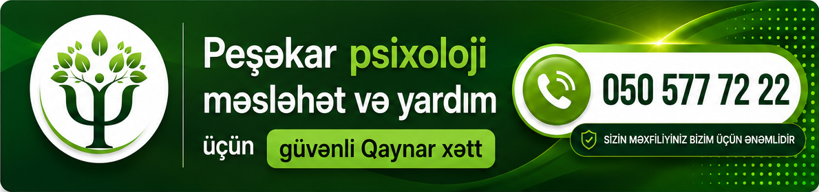 Peşəkar psixoloji məsləhət və yardım üçün güvənli Qaynar xətt — 050 577 72 22