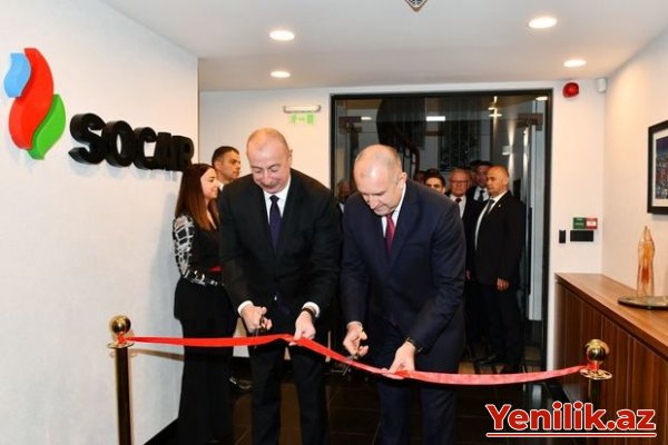 İlham Əliyev və Rumen Radev SOCAR-ın Bolqarıstandakı ofisinin açılışında iştirak ediblər