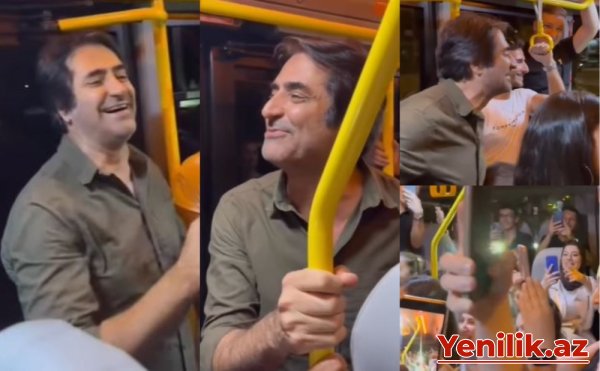Mahsun Kırmızıgül avtobusda mahnı oxudu - Video