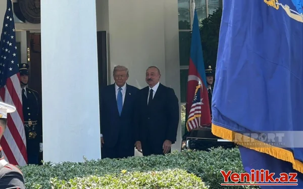 Donald Trampla İlham Əliyevin görüşü başlayıb