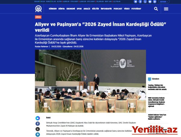 İlham Əliyevin Əbu-Dabu səfəri dünya mətbuatında - FOTOLAR
