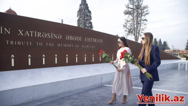 Leyla Əliyeva və Alena Əliyeva Gəncə Memorial Kompleksini ziyarət etdilər - FOTO