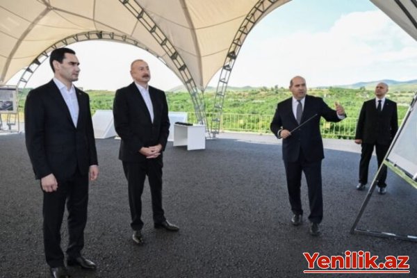 Azərbaycan və Türkmənistan prezidentləri Füzuli şəhərinin dağıdılmış yerlərinə baxıblar – FOTOLAR