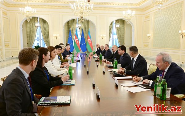 Prezident Lyayen ilə geniş tərkibdə görüşdü - Fotolar+Video-Yenilənib