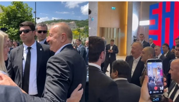 İlham Əliyevdən media nümayəndələrinə dostyana jest - VİDEO