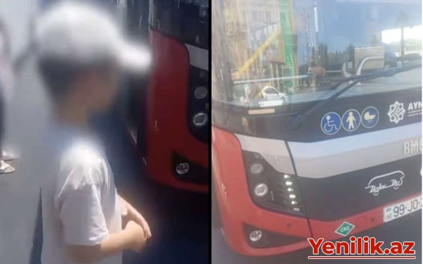 Bakıda sürücü autizmli uşağı avtobusa qoymadı - VİDEO
